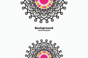 fondo de diseño de mandala ornamental colorido con diseño de vector de formas florales