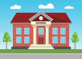 School building vector illustration, Flat style