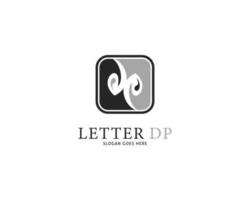 diseño de plantilla de logotipo de letra inicial dp vector