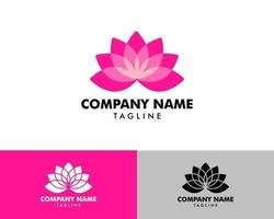 Beauty Vector Lotus Flowers Design Logo Template Icon