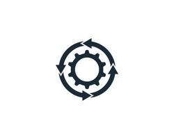 Gear Circle Rotate Arrow Icon Design Template Elements vector