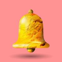 3d notification bell icon set isolated on white background. 3d render yellow notification ringing bell for social media reminder. Realistic vector icon