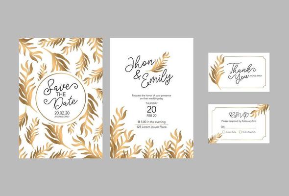 Floral wedding Invitation card