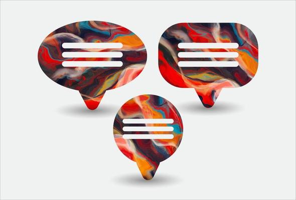 watercolor speech bubble isolated on white background. Hand drawn paint stain