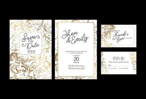 plantilla de boda con textura de mármol líquido para invitación de boda, guarde la tarjeta de fecha, tarjeta de saludo, lugar para su texto, imprimible. remolinos de mármol o las ondas de ágata. arte fluido. vector