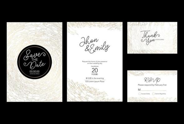 Floral wedding Invitation card