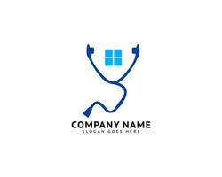 plantilla de logotipo de vector de casa médica, hogar o clínica
