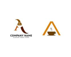 Set of Initial Letter A Coffee Logo Icon Design Template Elements vector