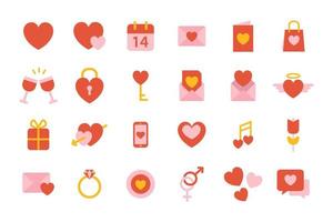 valentine day icon set template vector