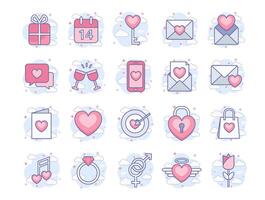 valentine day icon set template vector