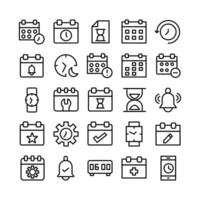 Time and Date icon set vector line for website, mobile app, presentation, social media.