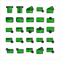 Debit Card icon set vector flat line for website, mobile app, presentation, social media.
