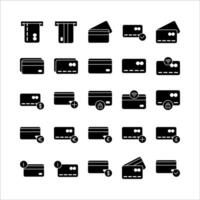 Debit Card icon set vector solid for website, mobile app, presentation, social media.