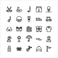Golf icon set vector line for website, mobile app, presentation, social media.