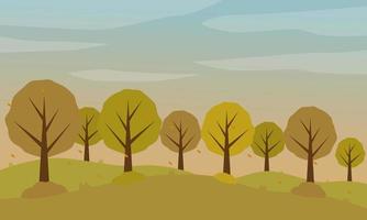 Illustration vector design of autumn landscape