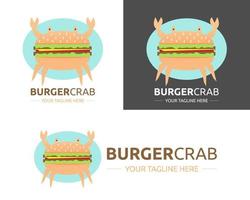 diseño de ilustración vectorial de plantilla de logotipo de cangrejo de hamburguesa para empresa o empresa vector