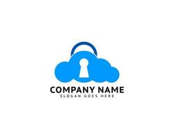 Cloud padlock logo icon design concept illustration vector