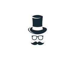 Vintage Face with Hat, Eyeglasses and Mustache Icon Design Template Elements vector