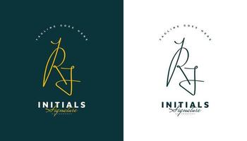 Initial R and J Logo Design with Elegant Handwriting Style. RJ Signature Logo or Symbol for Business Identity vector