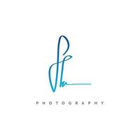 HA Initial Logo Design with Elegant Handwriting Style in Blue Gradient. HA Signature Logo or Symbol for Wedding, Fashion, Jewelry, Boutique, Botanical, Floral and Business Identity vector