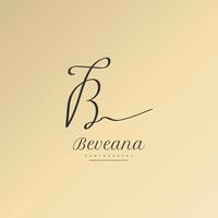 diseño del logotipo de la letra b con un elegante estilo de escritura a mano. logotipo o símbolo de la firma b para bodas, moda, joyería, boutique, identidad botánica, floral y empresarial vector