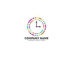 Time clock logo design template vector