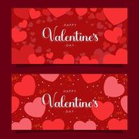 conjunto de banner de fondo de san valentín vector