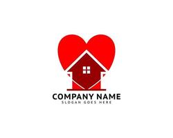 Love home real estate logo template vector