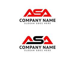 Set of Initial Letter ASA Logo Template Design vector