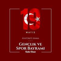 Turkey Holiday Background Design. Commemoration of Ataturk, Youth and Sports Day. vector