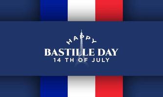 Bastille Day Background. 14 th of July. Eiffel Tower Illustration. vector