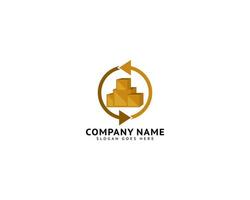 Cardboard Box Logo Template Design vector