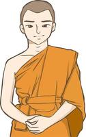 monk religion cartoon drawing illustration clipart vector