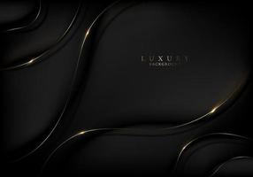 Abstract 3d elegant black wavy wave curve shape background vector