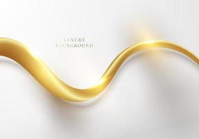 Abstract elegant template design 3D golden wave curved line elements vector