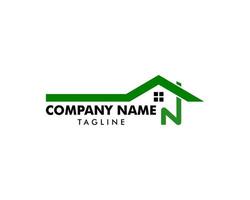 Initial Letter N Roof House Logo Design Template vector