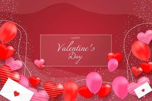 Happy valentine day background with elements vector