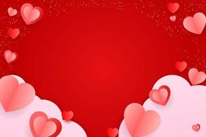 Happy valentine's day background paper cut with element vector