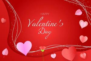 Happy valentine's day background paper cut with element vector