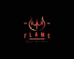 Fire Flame Logo Design Vector Template