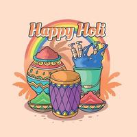 happy holi festival of love colorful hindi vector
