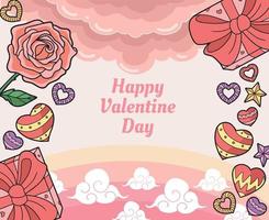 valentine day love shape background vector