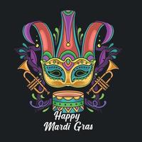 mardi gras música carnaval mascarada festival vector