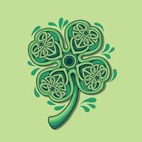 green shamrock tribal art clover vector