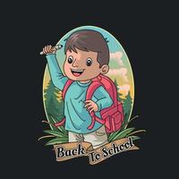 happy kid back to school vector