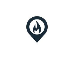 Fire Pointer or Pin Icon Vector Logo Template Illustration Design