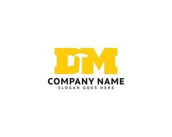 Initial Letter DM Hammer Logo Design for Construction, Manufacture and Repairing vector