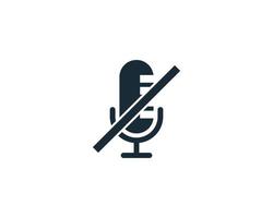 Microphone Muted Icon Vector Logo Template Illustration Design