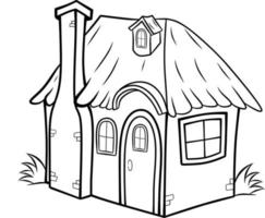 Fairy house coloring page vector