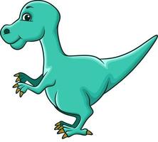 ilustración de dibujos animados lindo dinosaurio verde vector
